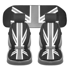 新款Blackjack前座椅套 2件 + 後座3人坐墊, 1套, 混合色