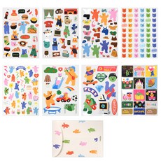 Dailylike 果凍小熊貼紙 8入+信封, 混色, 1組