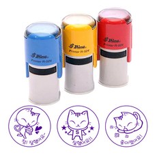 Shiny 老師用稱讚印章3件組 R-524 外殼隨機出貨, 貓, 藍紫色