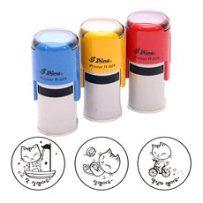 Shiny 教師用稱讚印章3件組 R-524 外殼隨機出貨, 貓, 墨色