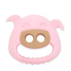 마커스앤마커스 감각발달 치발기, 노꼭지, 핑크돼지 포키, 1개