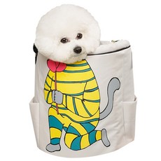 로맨스독 유니크한 바디라인 꽃을든 개 가방, 아이보리