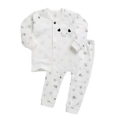 兒童無花果長袖提花內衣上下套裝