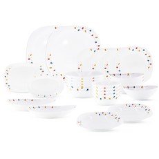 Baci e Fiore 4人餐具組 24入, 白色, 餐具9種