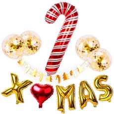 indi.k 大型拐杖聖誕派對用品組, 混合色, 1套