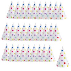 PARTYSHOW 線條圓點派對尖帽, 彩虹, 30個