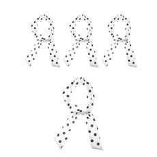 LivingDA 圖案印花絲巾, 波爾卡圓點白色, 4個