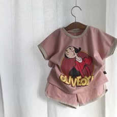 YEROOYENA Mom's Made 兒童透氣愛心夏季上下裝套組
