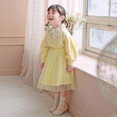 GOING KIDS 女童蕾絲翻領長袖連身裙