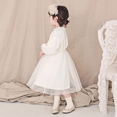 GOING KIDS 女童蕾絲翻領長袖連身裙