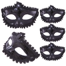 LivingDA 威尼斯風化妝舞會面具, 黑色的, 5個