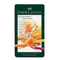 FABER-CASTELL 輝柏 Polychromos 專家用油性色鉛筆, 12色, 1個