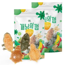 개님의상점 강아지 터틀 앤 크로커다일 덴탈껌, 치킨 + 고구마 혼합맛, 84g, 2개
