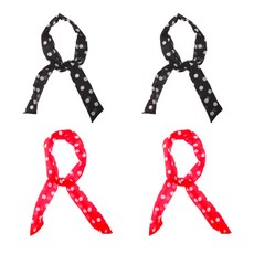 LivingDA 多款時尚絲巾組, 點點紅, 點點黑, 4個