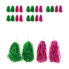 LivingDA 金屬彩球應援流蘇 綠色 2入 + 粉紅色 2入, 12套, 混合顏色