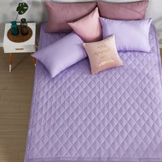 柔軟日常絎縫床包床墊套組, 紫羅蘭色