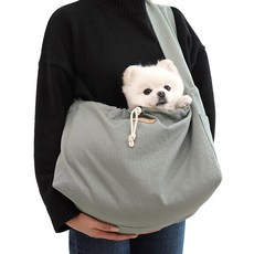 ParisDog 口袋基本款寵物斜背包, 卡其色, 1個