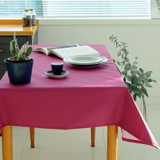 Heim&Heim 簡約素色防水桌布, 紫羅蘭粉, 6人座(200 x 105 cm)