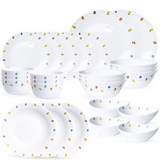 Bormioli Rocco Bacchile Sweet Spring 6人份碗盤組 26件, 混合色, 韓式餐具 6種