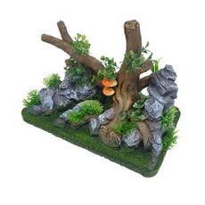 Amazon 蘑菇岩石一體式魚缸裝飾, 1個