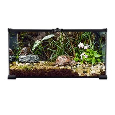 럭키허프 렙타일 테라리움 파충류 거북이 어항 50 x 30 x 25 cm, 혼합색상, 1개