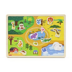 木質動物磁鐵拼圖, 1個, 49件