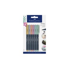FABER-CASTELL 輝柏 金屬色麥克筆組, 6 種顏色, 1套