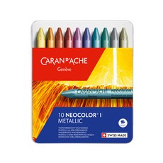 CARAN D'ACHE 瑞士卡達 NEOCOLOR I 油性蠟筆 金屬色 M/B, 10色, 1個