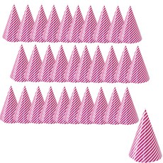 派對秀棒棒糖派對尖頂帽, 亮粉色, 30個