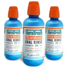 TheraBreath 無酒精漱口水 冰涼薄荷味, 473毫升, 3個