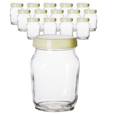 玻璃蜂蜜瓶 1.2kg x 15入 + 象牙白瓶蓋 15入, 1套