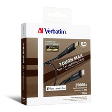 Verbatim 威寶 凱夫拉 Type-C to Lightning 傳輸線 120cm, 黑色, 1個