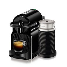네스프레소 이니시아 에스프레소 캡슐커피머신 D40 + 에어로치노, D40(블랙), 에어로치노3 3594(블랙)
