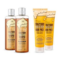crazy skin 啤酒酵母防脫髮洗髮精 300g x 2入 + 髮膜 200g x 2入, 1套