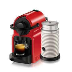 네스프레소 이니시아 에스프레소 캡슐커피머신 C40 + 에어로치노, C40(루비레드), 에어로치노3 3594(화이트)