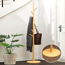 원형 원목 스탠드행거, 혼합색상