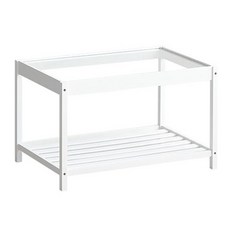 Athome 와이드 강화유리 미니 협탁 600, 화이트, 1개