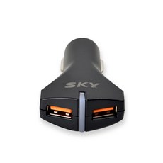 스카이 듀얼QC3.0 18W+18W 시거잭 어댑터 36W, SN-331, 블랙