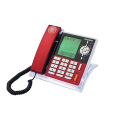 maxon 大螢幕家用座機電話 紅色+黑色, MS-207