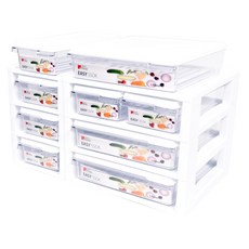 Easy Ssok 冰箱收納整理盒 4層, 1套, 1個