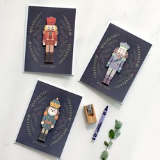 DBDBD 聖誕卡 木製紅色 3款套組, 紫色, 紅色, 綠色, 5套