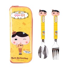 LILFANT 屁屁偵探湯匙叉子PVC餐具盒組, 混色, 1組