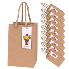 牛皮紙購物袋 + 花束吊牌, 混合顏色
