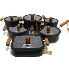 KITCHENART FORT IH感應爐適用陶瓷不沾鍋具 6件組, 單水鍋18cm+正鍋2種+火鍋2種+多鍋24cm, 混色