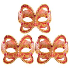 LivingDA 威尼斯古典面具3入, 紅色, 3個