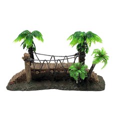 Clione 海灘椰樹橋 魚缸裝飾 81044, 1個