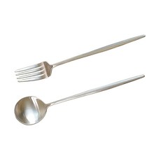 兒童啞光湯匙叉子組, 單色, 湯匙+叉子