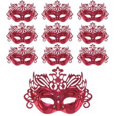 리빙다 여우 반짝이가면 10p, 레드, 10개