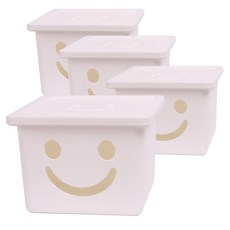 BONOHOUSE 迷你快樂箱, 白色, 200 x 200 x 140 mm, 4個