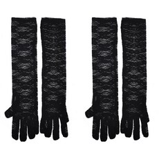 PARTYSHOW 派對網紗長手套, 黑色, 2個